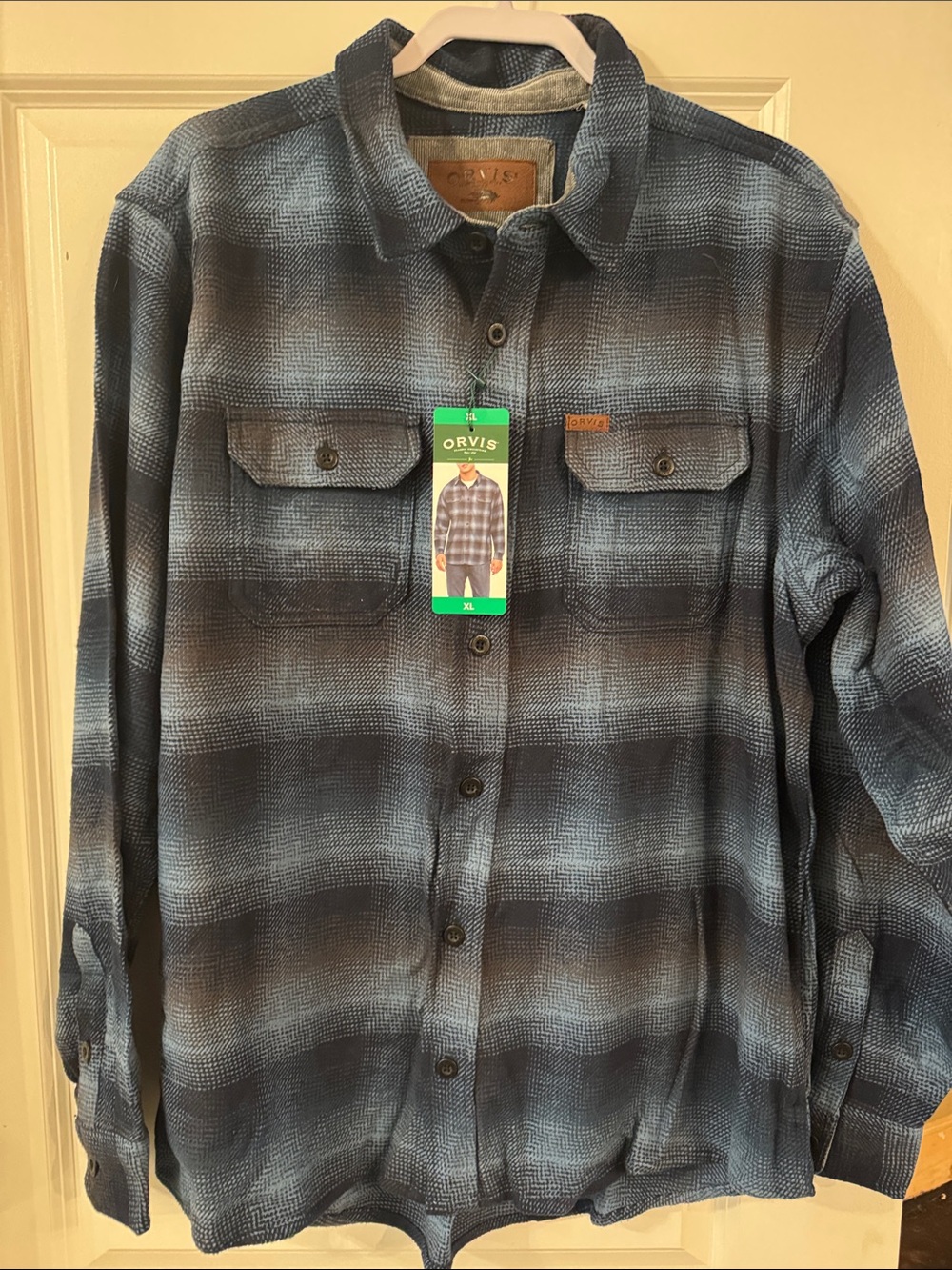 Orvis Blue and Black Plaid Lightweight Shirt Jacket